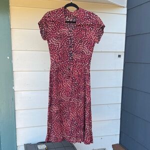 Vintage Red Rayon Dress